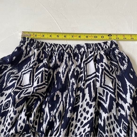 Rebellion Again Full A- Line Maxi Skirt Floral Aztec Ikat Fall Blue Motif S NWT - Picture 8 of 9